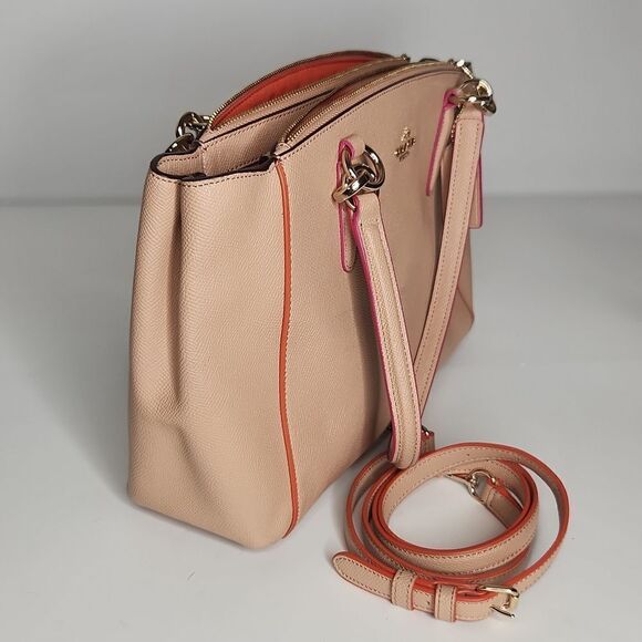 Coach CHRISTIE Carryon Crossgrain Leather Multi Color Edgepaint Shoulder Bag - Picture 7 of 8